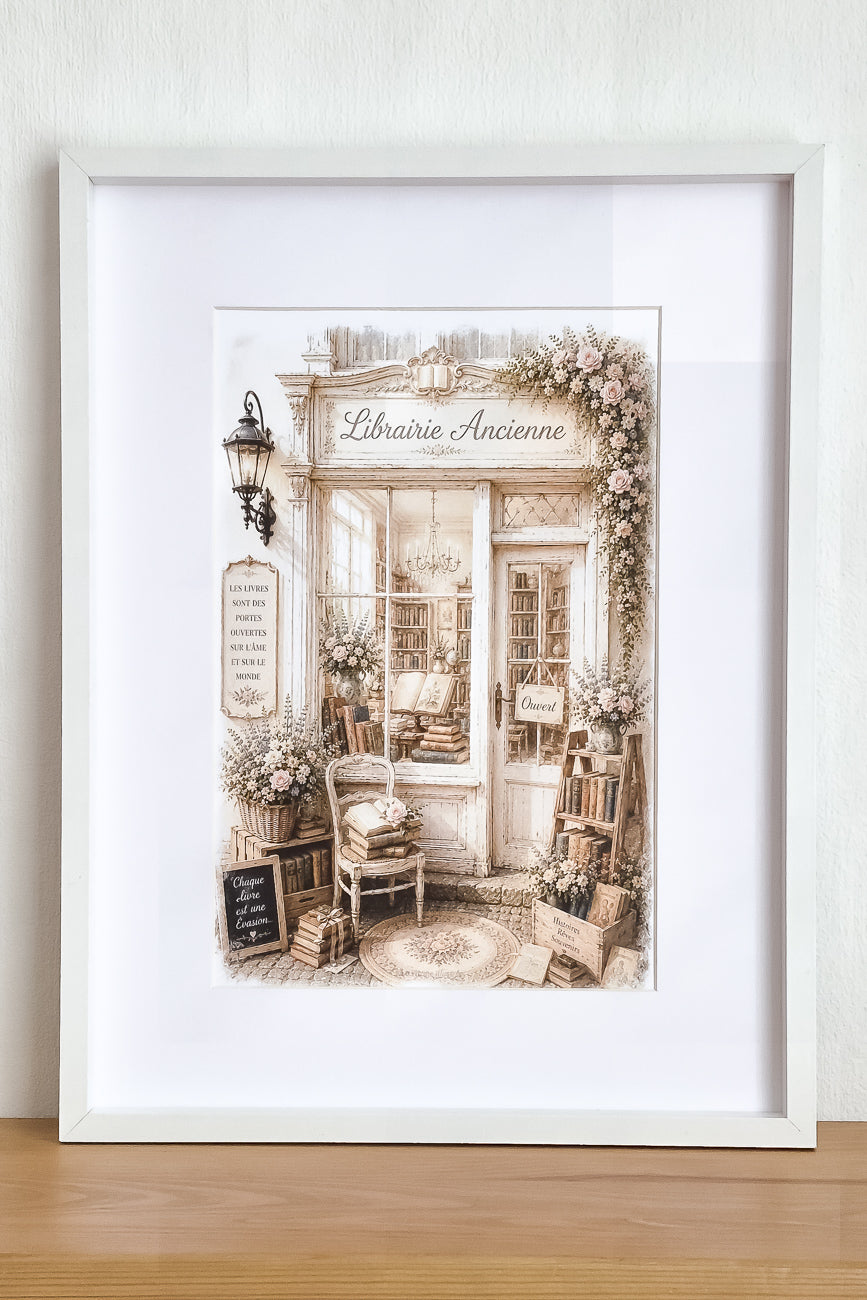 Affiche Librairie Ancienne - Format A4