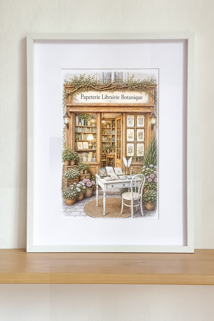Affiche Librairie Papeterie Botanique - Format A4