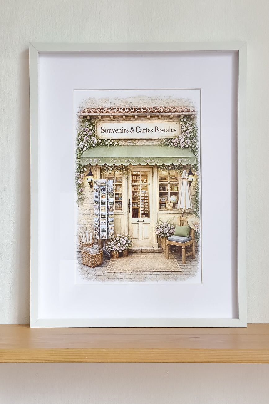 Affiche Souvenirs et Cartes Postales - Format A4