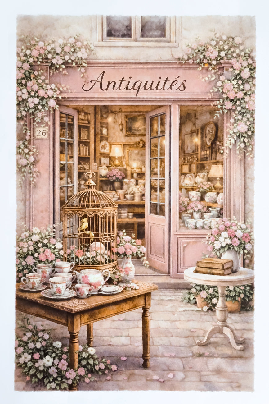 Affiche Boutique d'Antiquités - Format A4