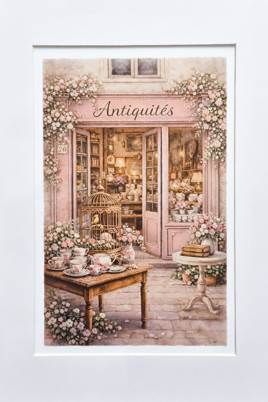 Affiche Boutique d'Antiquités - Format A4