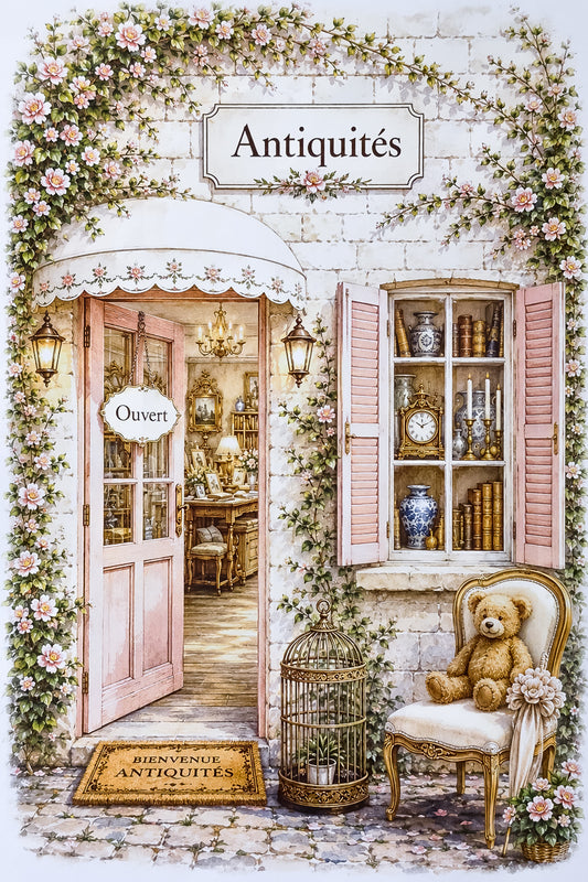 Affiche Antiquités  (mini-vitrine)
