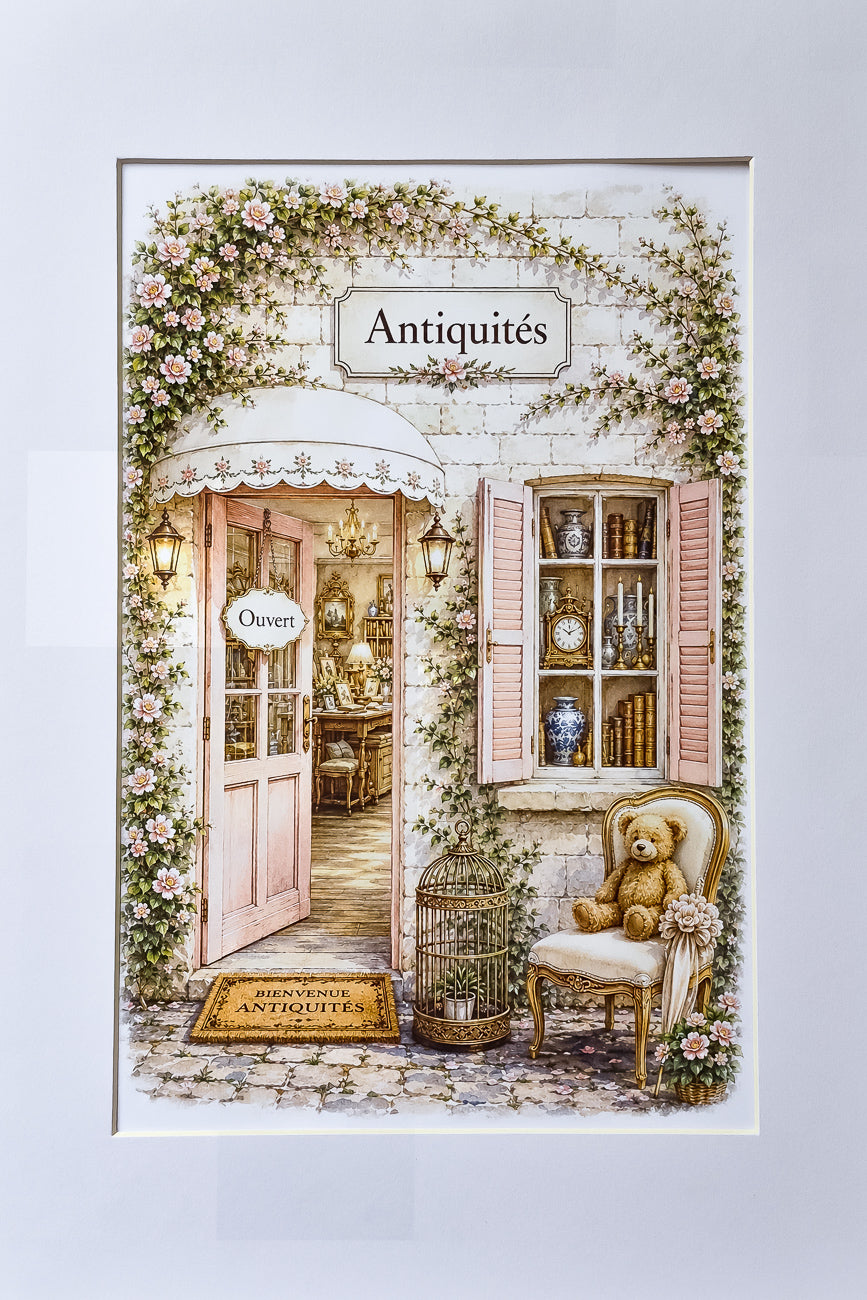 Affiche Antiquités  (mini-vitrine)