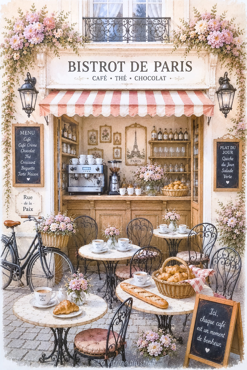 Affiche Bistrot de Paris - Format A4