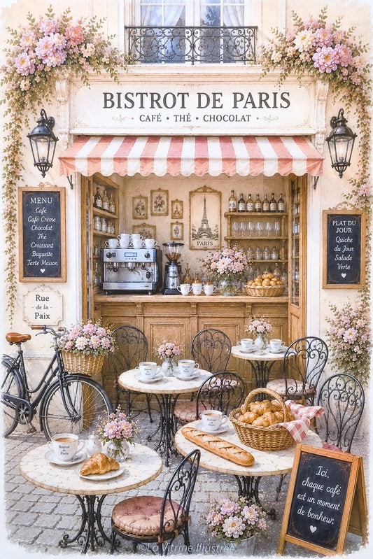 Affiche Bistrot de Paris - Format A4