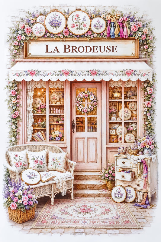Affiche La brodeuse - Format A4