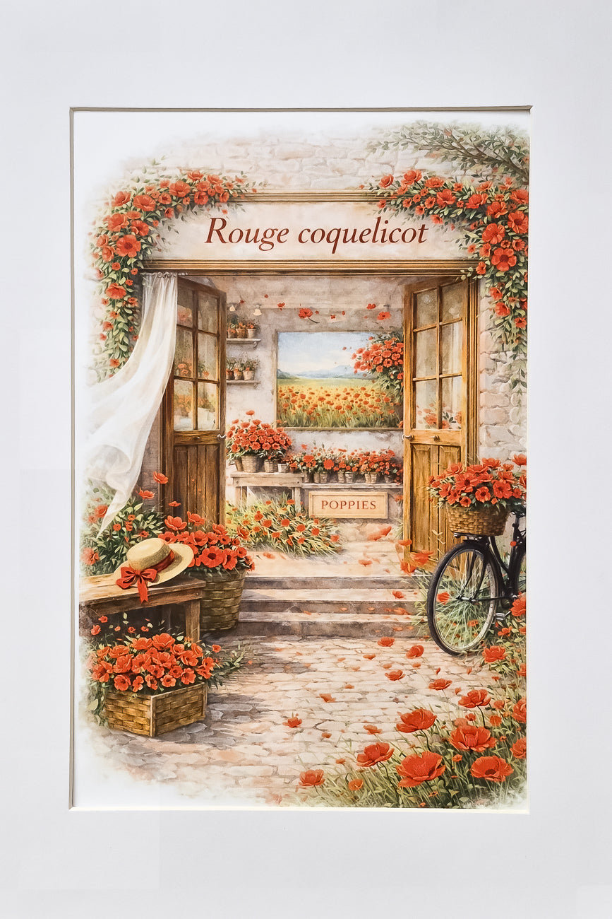 Affiche Rouge coquelicot - Format A4