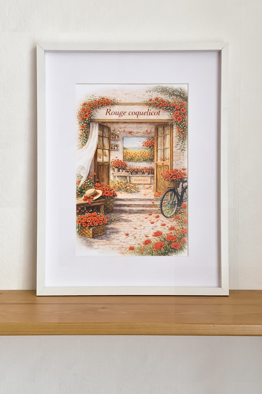 Affiche Rouge coquelicot - Format A4