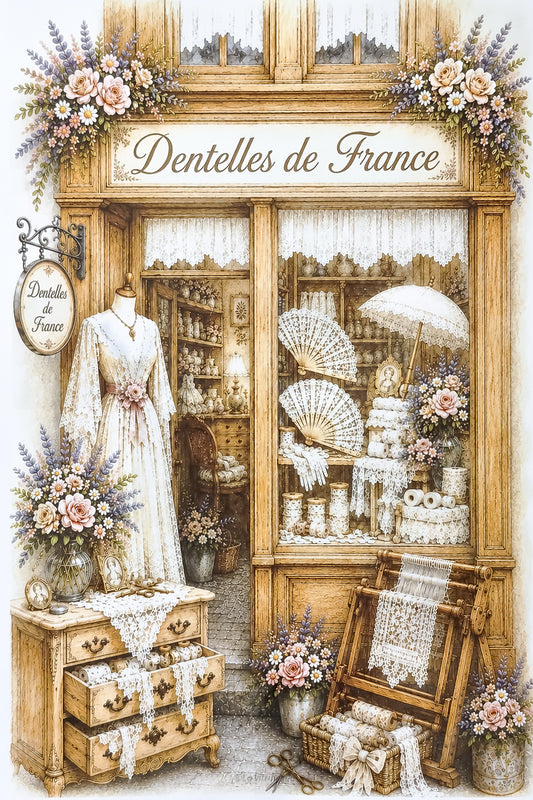 Affiche Dentelles de France - Format A4