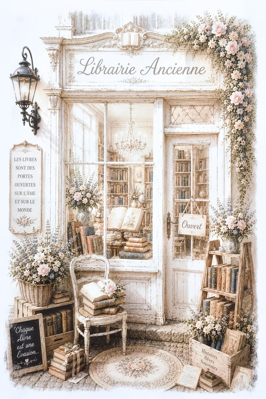 Affiche Librairie Ancienne - Format A4