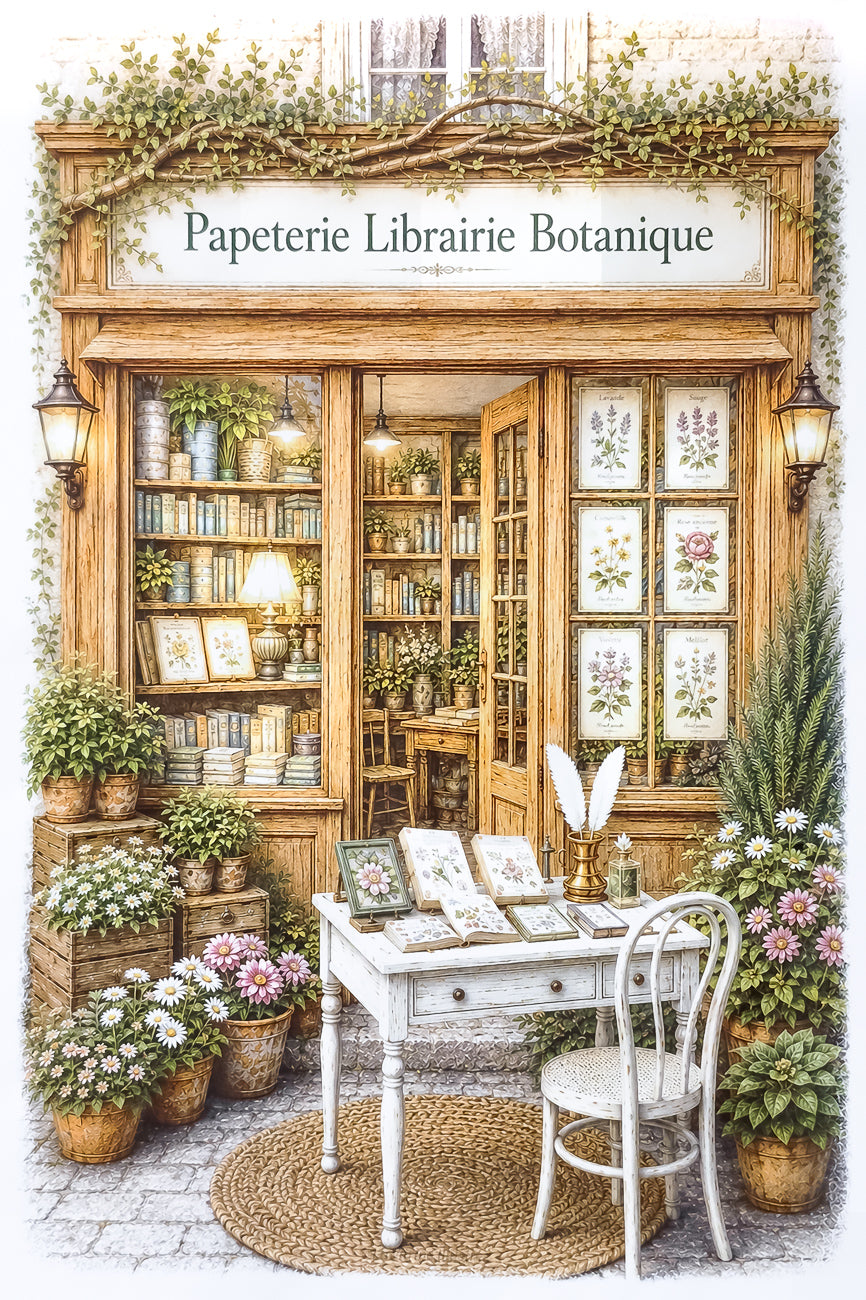 Affiche Librairie Papeterie Botanique - Format A4