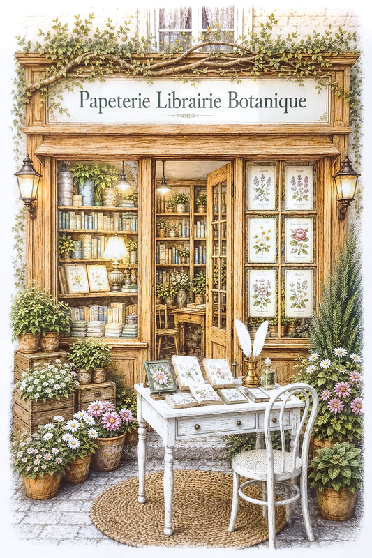 Affiche Librairie Papeterie Botanique - Format A4