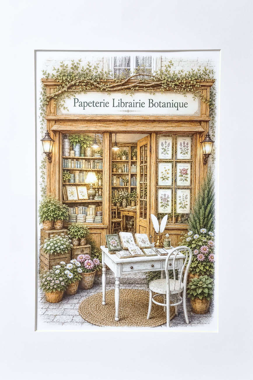 Affiche Librairie Papeterie Botanique - Format A4