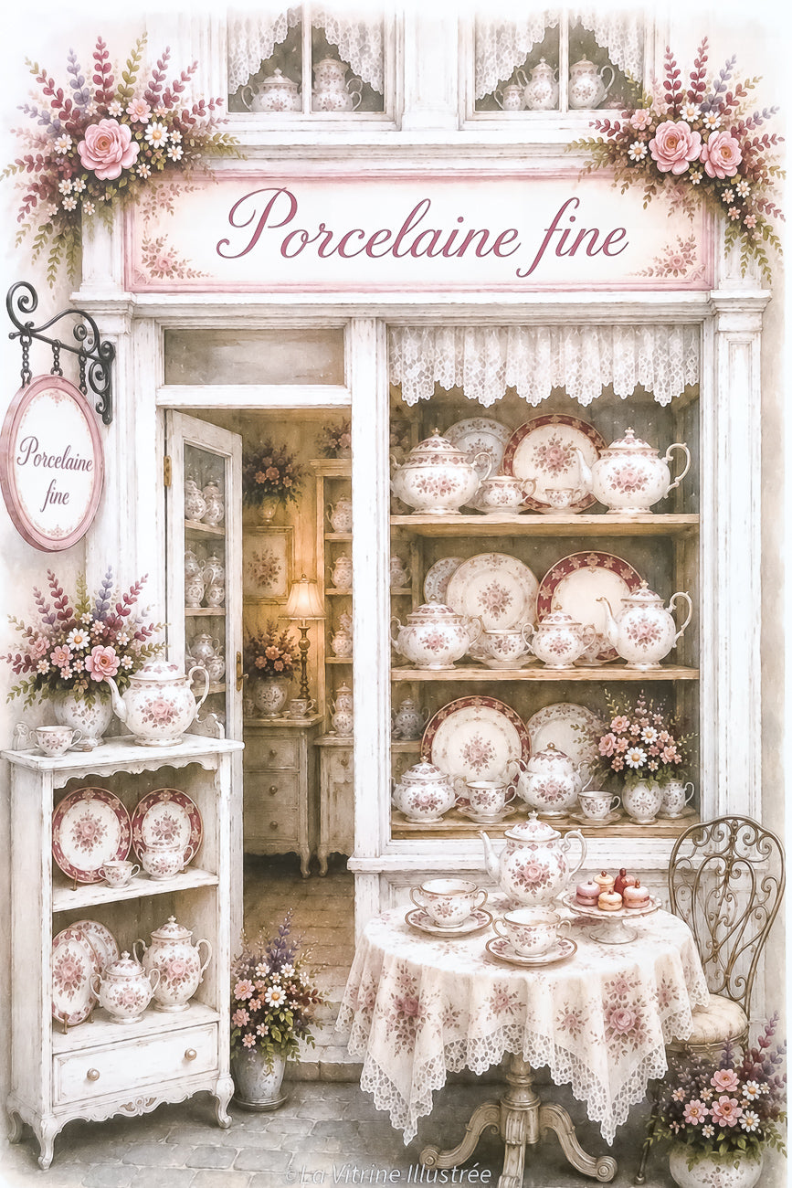 Affiche Porcelaine Fine - Format A4