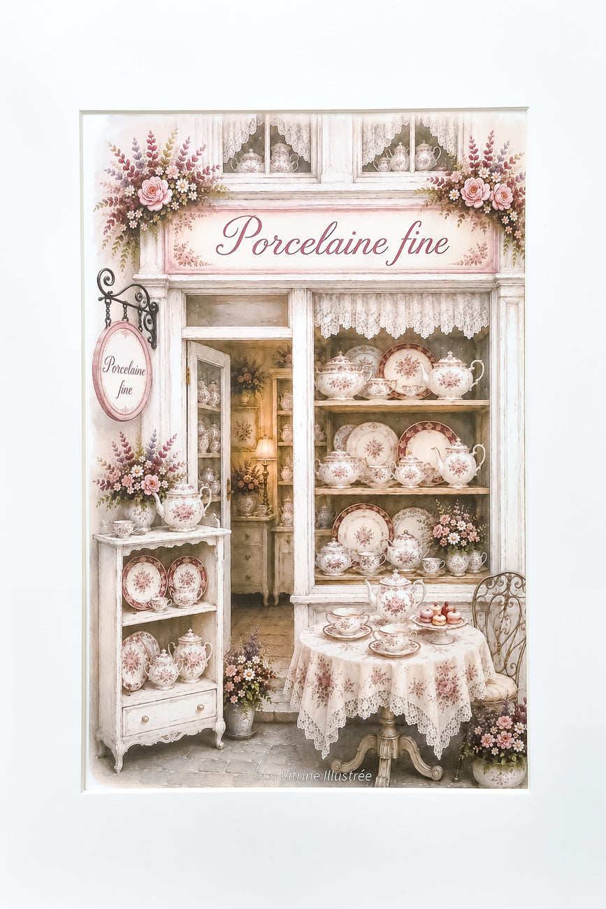 Affiche Porcelaine Fine - Format A4