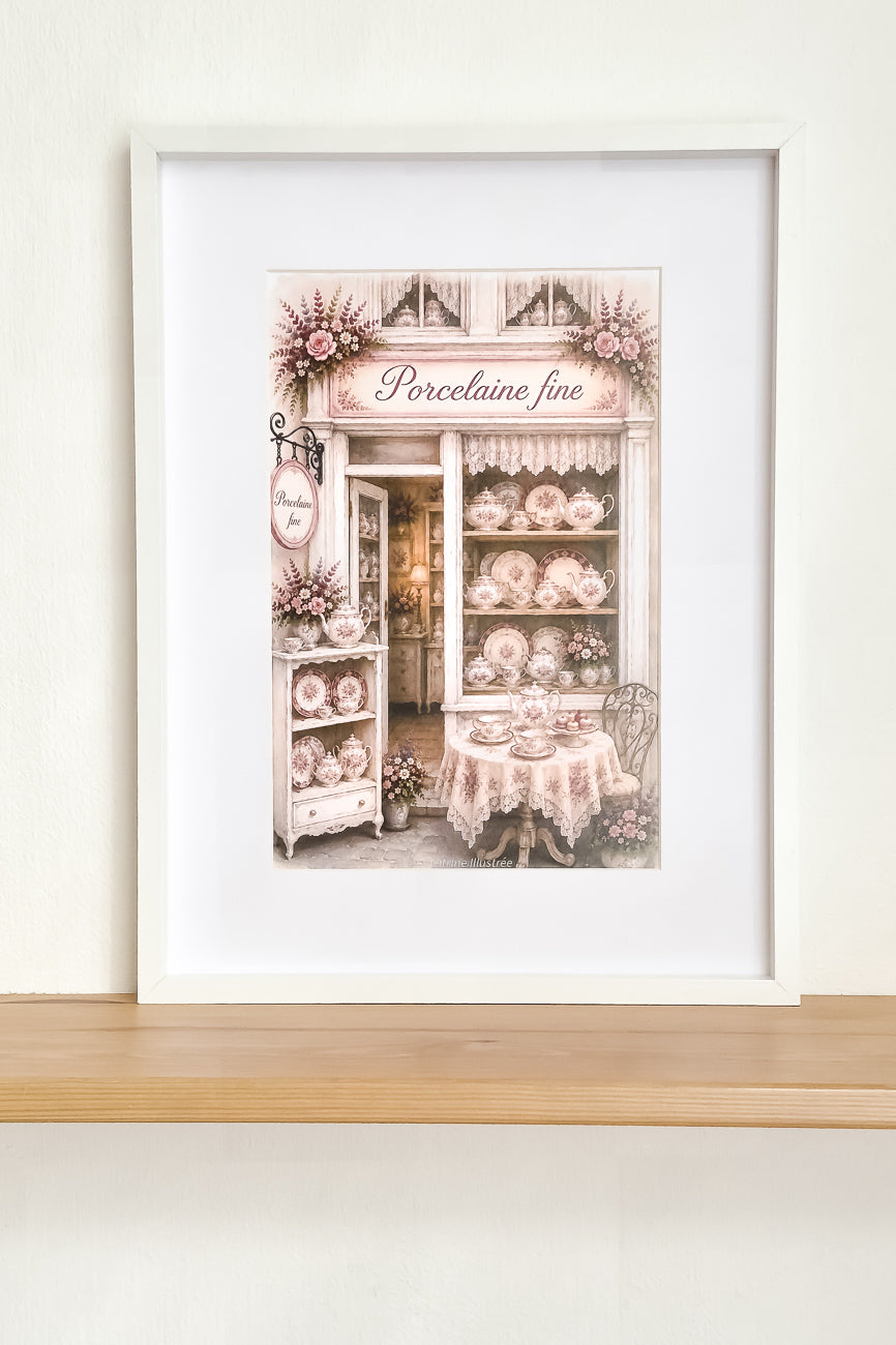 Affiche Porcelaine Fine - Format A4