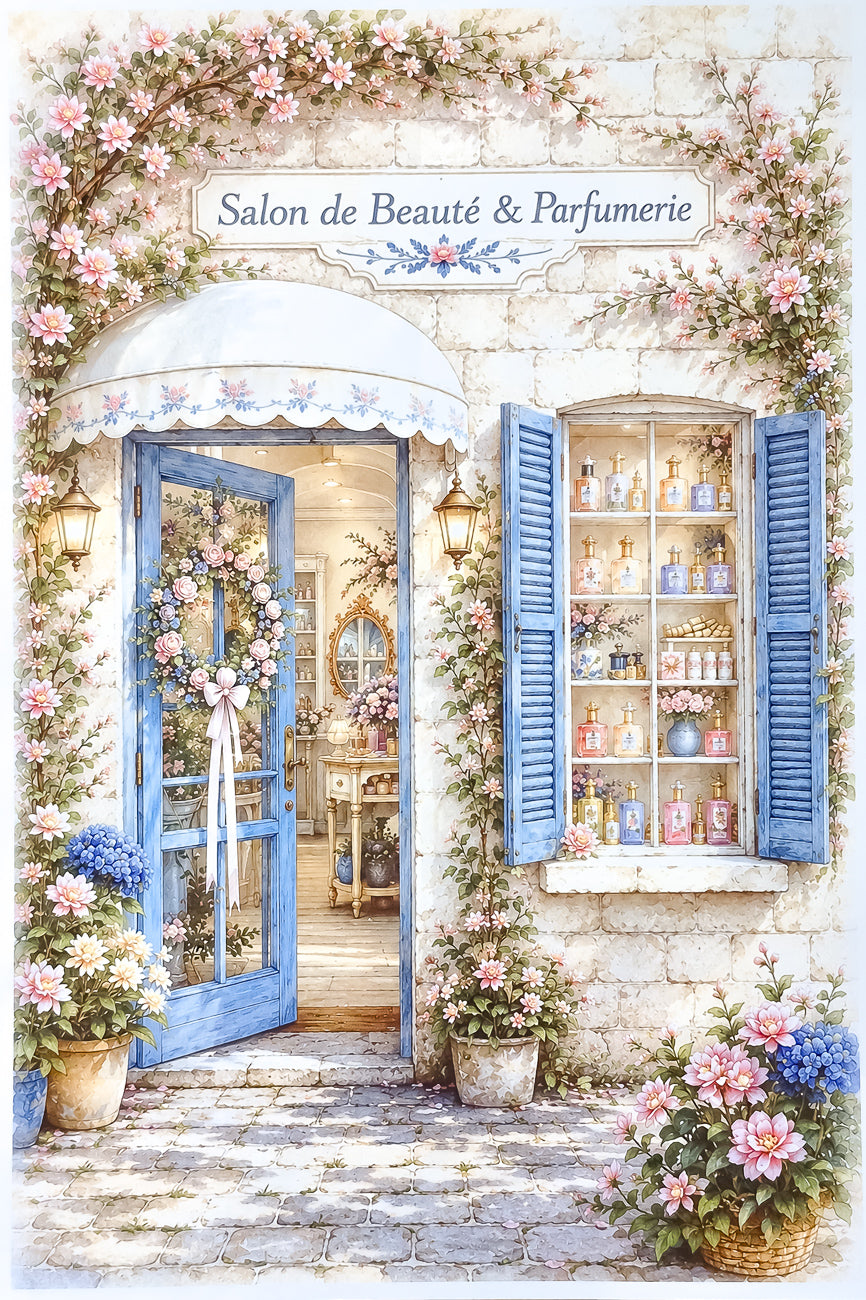 Affiche Salon de beauté et parfumerie (mini-vitrine) - Format A4