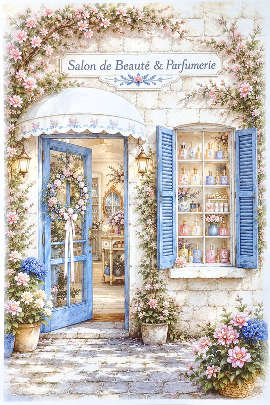Affiche Salon de beauté et parfumerie (mini-vitrine) - Format A4
