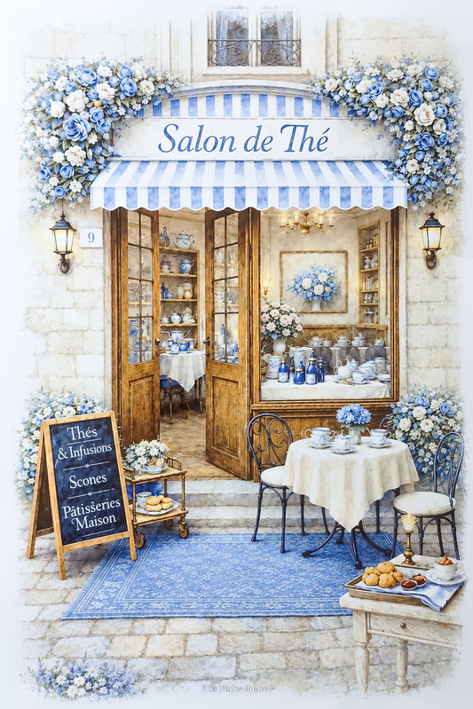 Affiche Salon de thé bleu - Format A4