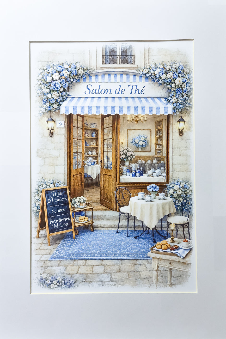 Affiche Salon de thé bleu - Format A4
