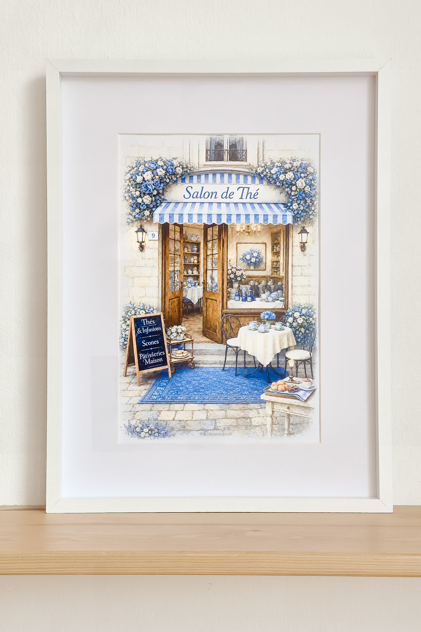 Affiche Salon de thé bleu - Format A4